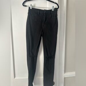 American Eagle next level stretch black ripped skinny jeans
